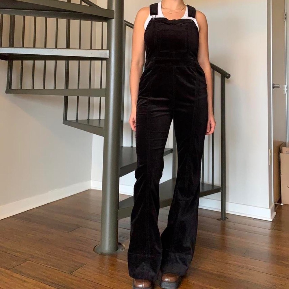 Black flare overalls